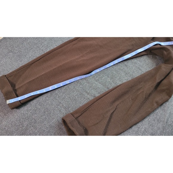Vintage 70s 80s Brown Sweat Set High Rise Pants Cropped Jacket S/M Mod Disco - Picture 8 of 13